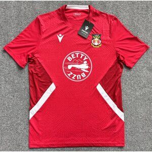 NWT Wrexham AFC Macron Training Jersey Red Betty Buzz Soccer Shirt Large New